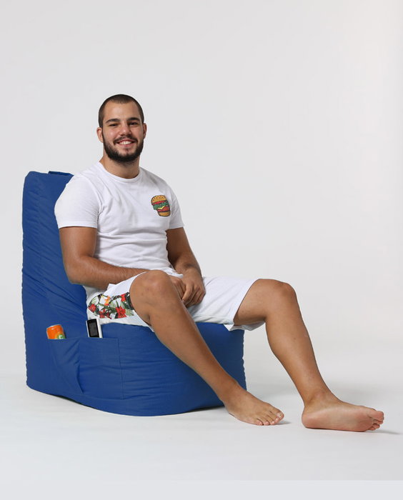 Atelier Del Sofa Diamond - Blue Saco de judas para jardin Azul Tejido poliester impermeable Comodidad y relajacion 60x90cm Max 200kg